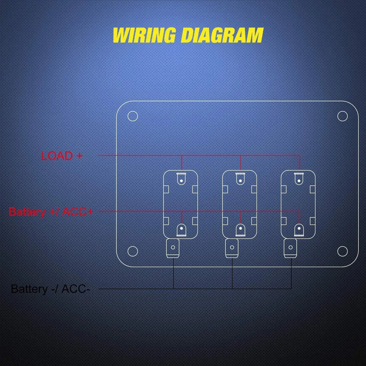 Rocker Switch 3Gang 3Pin SPST ON/Off Red Rocker Switch Panel w/ LED Light Flip Cover