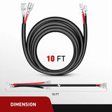 Wiring Harness Kit 2PCS 16AWG 10FT Wire Extension Kit For LED Light Bar/Led Pods/LED Work Light