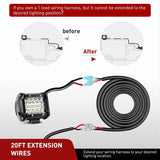 2PCS 16AWG 20FT Wire Extension Kit For LED Light Bar/Led Pods/LED Work Light Nilight