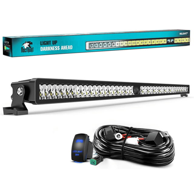 42 Inch 39LED Single Row Spot Screw-Less Night Vision LED Light Bar | 16AWG Wire 5Pin Switch Nilight