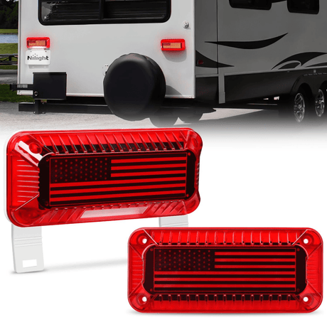 72Leds LED RV White License Plate Red Tail Lights Nilight