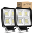 4 Inch 64LED Square Flood LED Pod Lights (Pair) Nilight