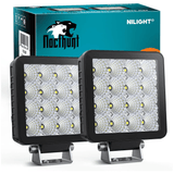 4 Inch 16LED Square Flood Built-in EMC LED Pod Lights (Pair) Nilight