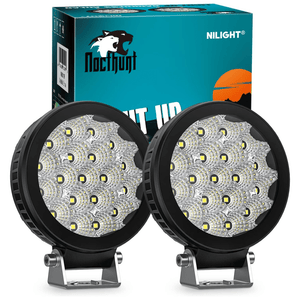 4 Inch 19LED Round Flood Built-in EMC LED Pod Lights (Pair) Nilight