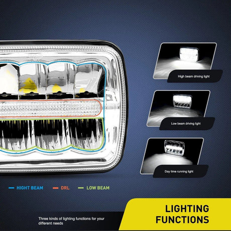 LED Headlight 7x6 5x7 45W Hi/Lo DRL LED Headlights Sealed Beam