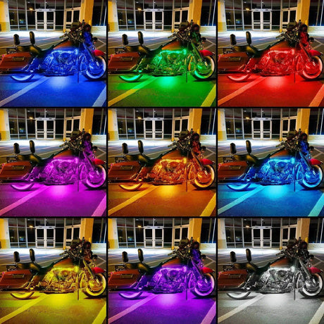 Trailer Light Motorcycle RGB Dual RF Remote Control LED Strip Lights 12PCS