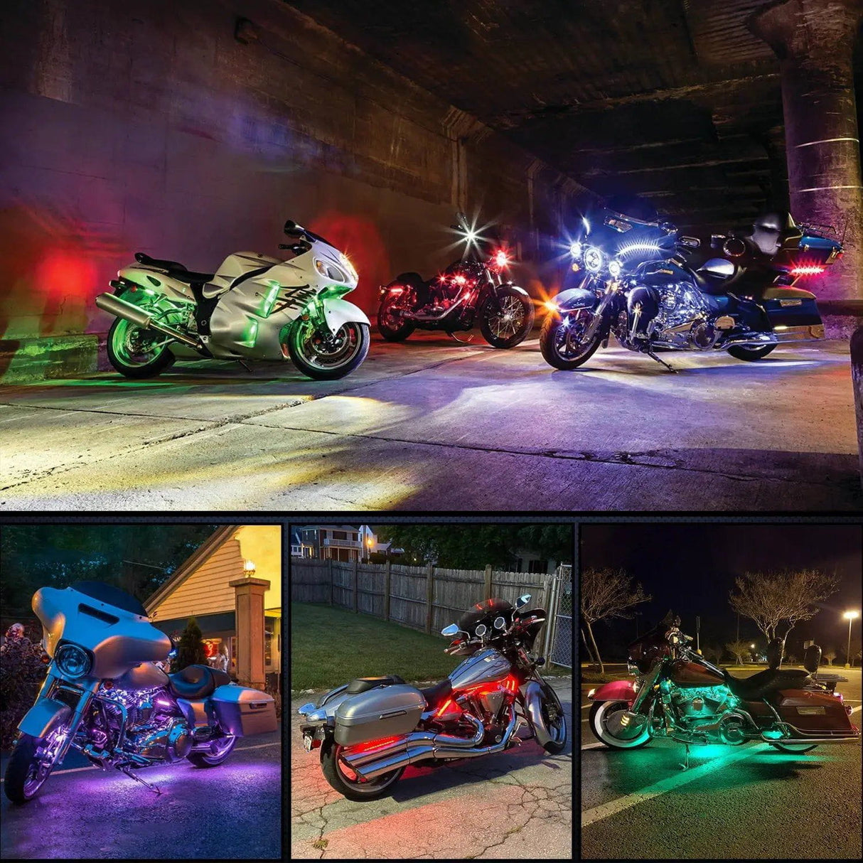 Trailer Light Motorcycle RGB Dual RF Remote Control LED Strip Lights 12PCS