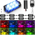 Led light Strip Motorcycle RGB RF Remote Control LED Pod Lights 8PCS