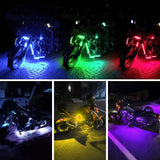 Led light Strip Motorcycle RGB RF Remote Control LED Pod Lights 8PCS