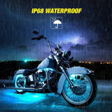 Led light Strip Motorcycle RGB RF Remote Control LED Strip Lights 8PCS