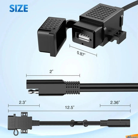 Motorcycle USB Charger SAE to USB Adapter Nilight