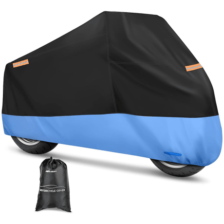 Motorcycle Cover with Lock-Hole Storage Bag & Protective Reflective Strip Fits up to 116 Inch Nilight