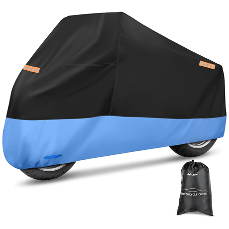 Motorcycle Cover with Lock-Hole Storage Bag & Protective Reflective Strip Fits up to 96 Inch Nilight