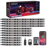 Motorcycle RGB APP Remote Control LED Strip Lights 12PCS Nilight