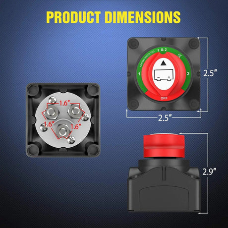 Rocker Switch Nilight 1-2-Both-Off Battery Switch, 12V-48V Battery Disconnect Master Cutoff Switch for Marine Boat Car RV ATV UTV Vehicle, Waterproof Heavy Duty Battery Isolator Switch, 2 Years Warranty