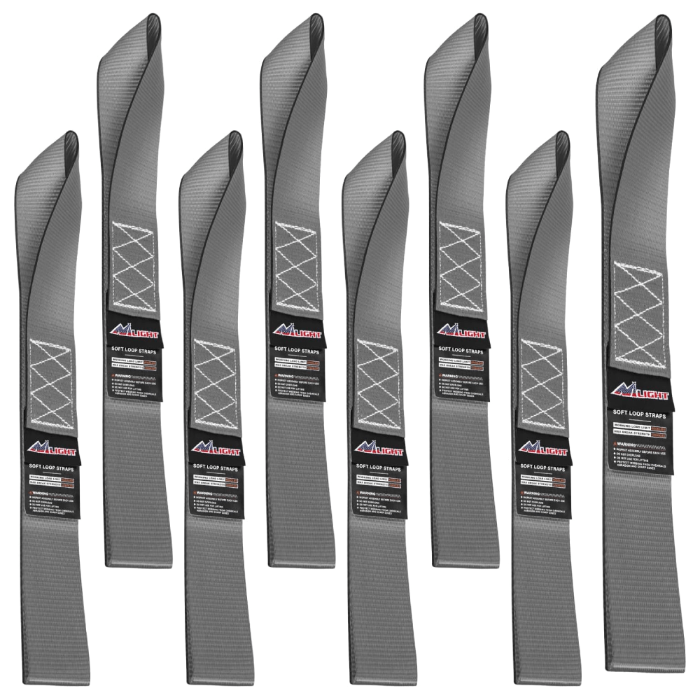 Motorcycle Tie Down Straps Max Break Strength 12000Lbs Grey Nilight