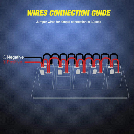 switch panel 5Gang Aluminum 5Pin ON/Off Blue Rocker Switch Panel