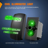 5Pin Laser On/Off Cooling Fans Rocker Switch Green Nilight