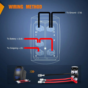 5Pin Laser On/Off Underglow Lights Rocker Switch Blue Nilight