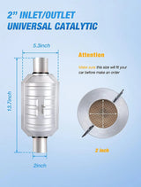 2 Inch Inlet/Outlet Universal Catalytic Converter Nilight