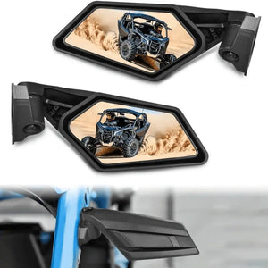 UTV Side Mirrors Universal Fit For 2017-2023 Can Am Maverick X3 & X3 Max X RS/DS/MR/Turbo/R/RR Nilight