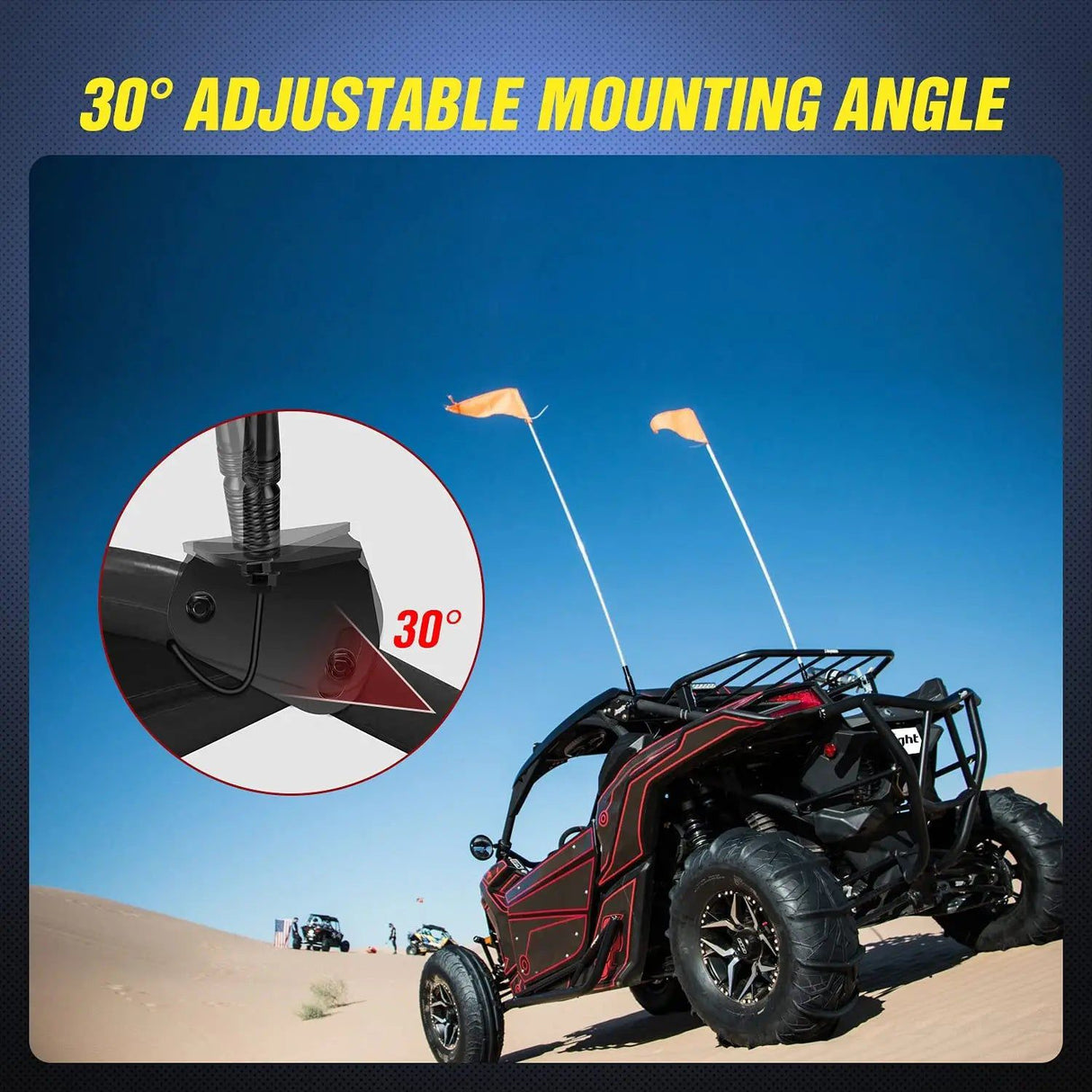 Accessories Rear Pillar Flag Antenna Mounts For 2017-2021 Can-am Maverick X3