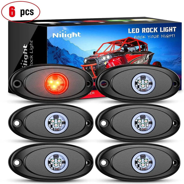 RGB Rock Lights Red LED Rock Lights (6 Pcs)