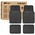 Rubber Floor Mats For Cars Trucks SUVs Universal Trim to Fit Nilight