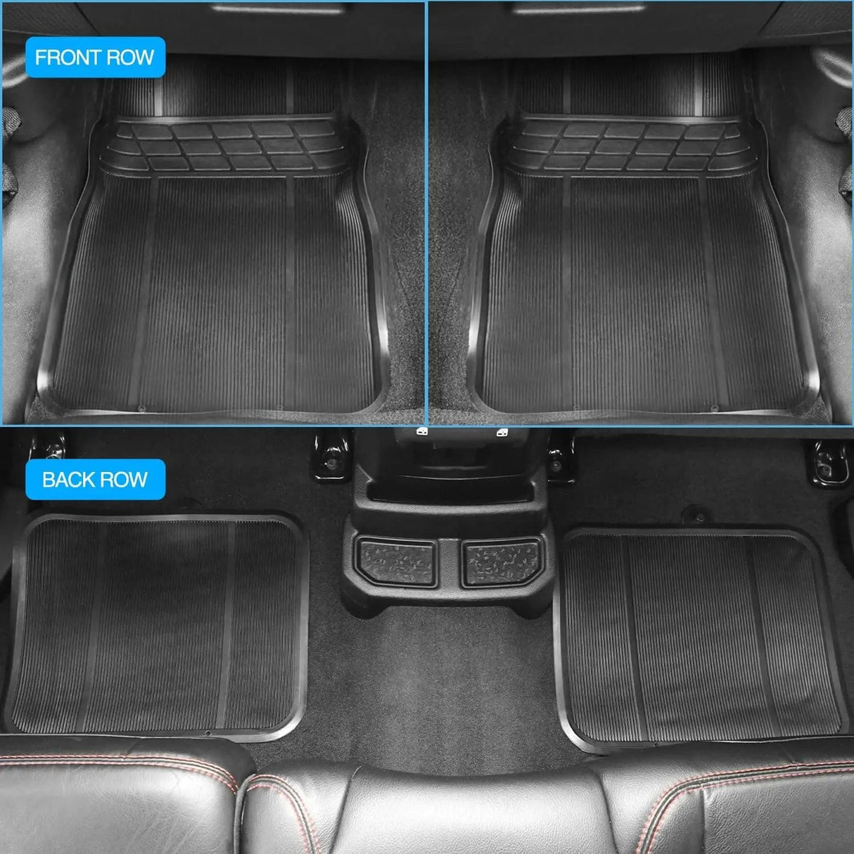 Rubber Floor Mats For Cars Trucks SUVs Universal Trim to Fit Nilight