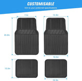 Rubber Floor Mats For Cars Trucks SUVs Universal Trim to Fit Nilight