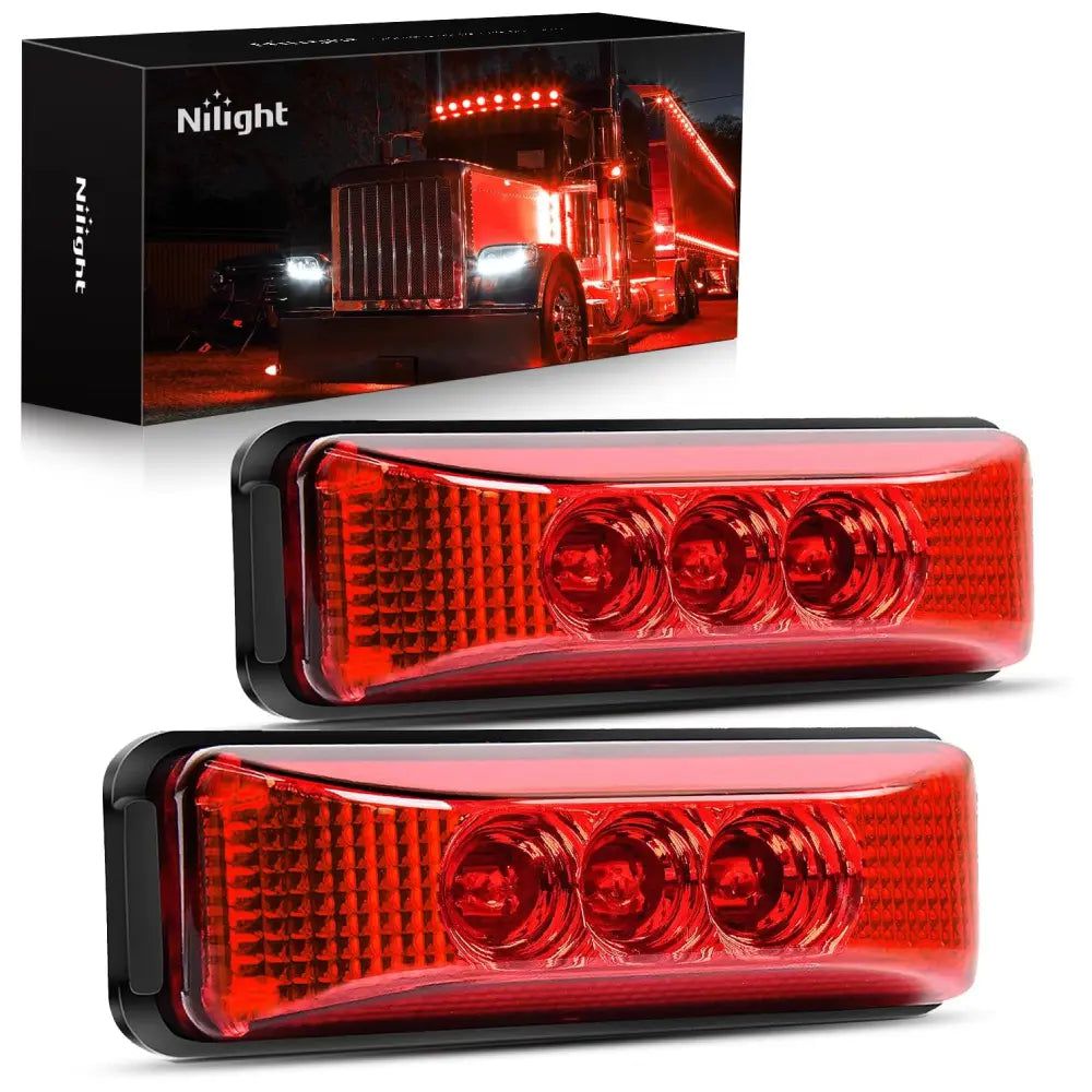 Trailer Light 3.9" Red LED Fender/Side Marker Light (Pair)