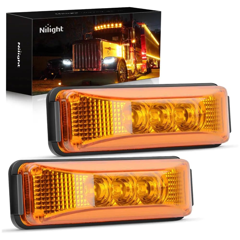 Trailer Light 3.9" Amber LED Fender/Side Marker Light (Pair)