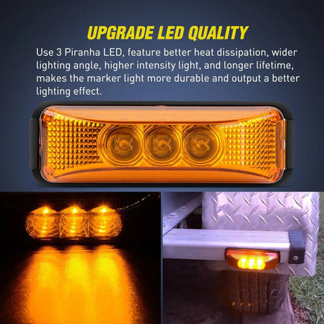 Trailer Light 3.9" Amber LED Fender/Side Marker Light (Pair)