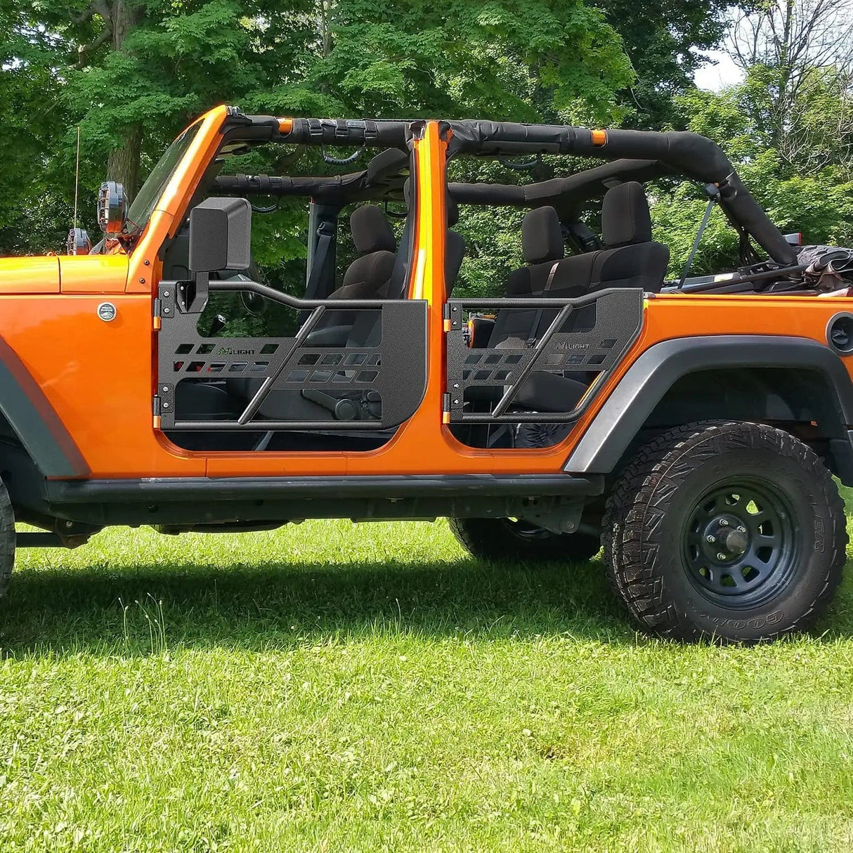 2007-2018 Jeep Wrangler JK 4Door Front Rear Tubular Doors W/Side View Mirrors Nilight