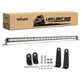 25 Inch 72W 24LED Single Row Ultra-Slim Spot Flood Combo LED Light Bars Nilight