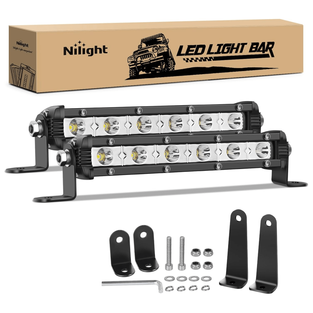 7 Inch 18W 6LED Single Row Ultra-Slim Spot LED Light Bars Nilight