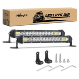 11 Inch 78W 26LED Single Row Ultra-Slim Spot Flood LED Light Bars Nilight