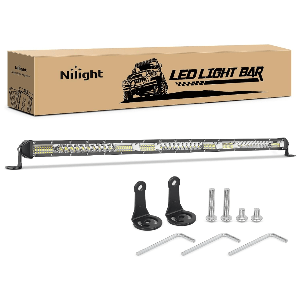 30 inch 234W 78LED Single Row Ultra-Slim Spot Flood LED Light Bars Nilight