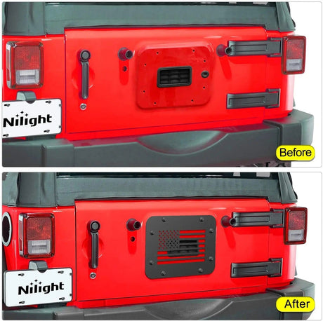 Spare Tire Carrier Delete Filler Plate For 2007-2017 Wrangler JK & Unlimited Nilight