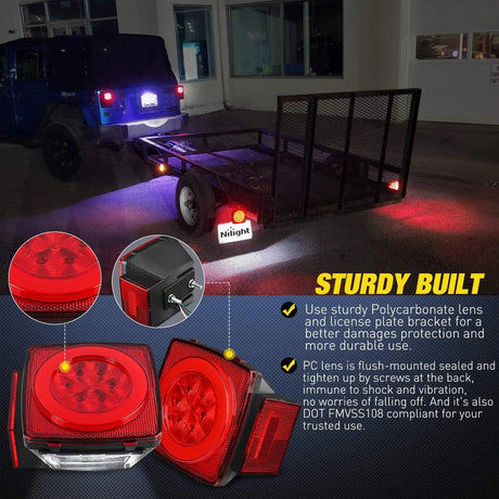 Trailer Light Square LED Trailer Light Kit (Pair)