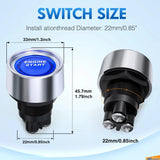 Start Engine Button Switch Blue Nilight