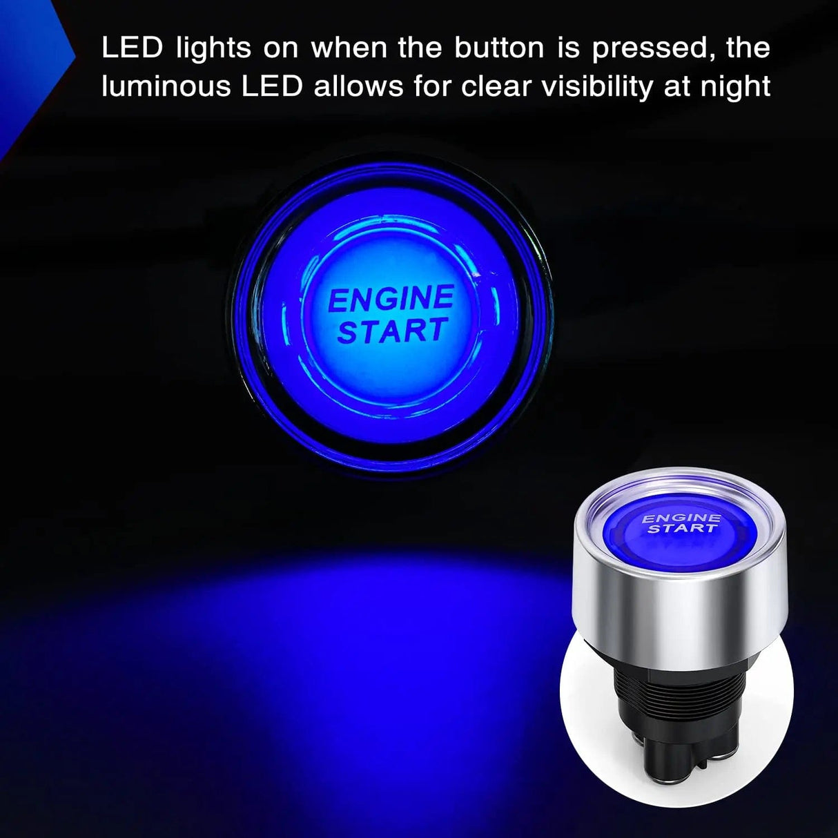 Start Engine Button Switch Blue Nilight