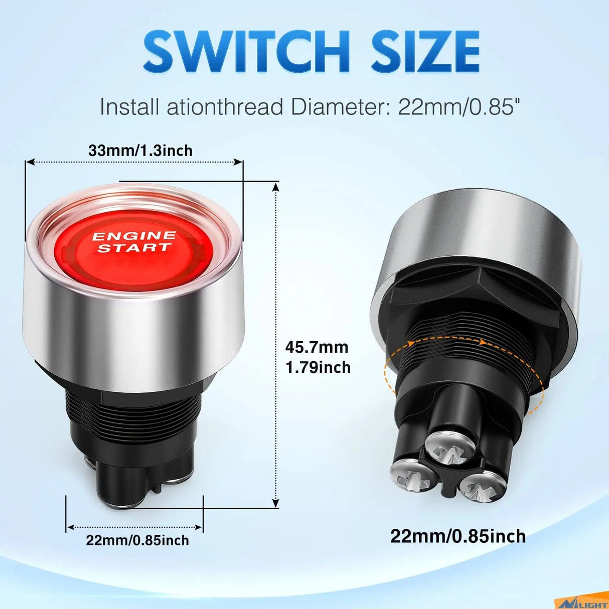 Start Engine Button Switch Red Nilight