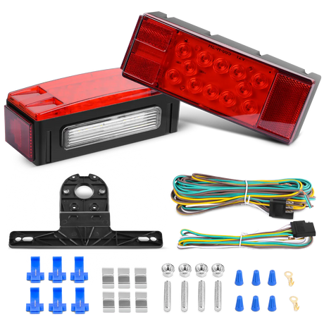 Trailer Light Submersible Low Profile Rectangular LED Trailer Light Kit (Pair)