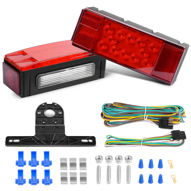 Trailer Light Submersible Low Profile Rectangular LED Trailer Light Kit (Pair)