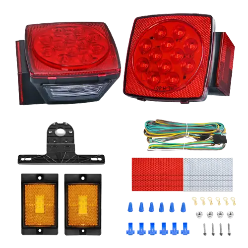 Trailer Light Submersible Square LED Trailer Light Kit (Pair)