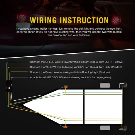 Trailer Light Submersible Square LED Trailer Light Kit (Pair)