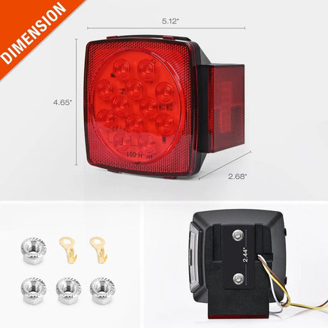 Trailer Light Submersible Square LED Trailer Light (Pair)