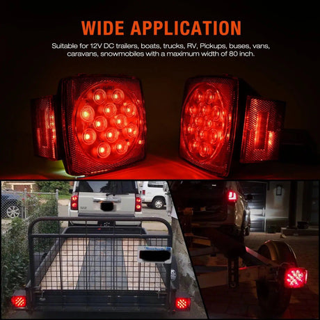 Trailer Light Submersible Square LED Trailer Light (Pair)