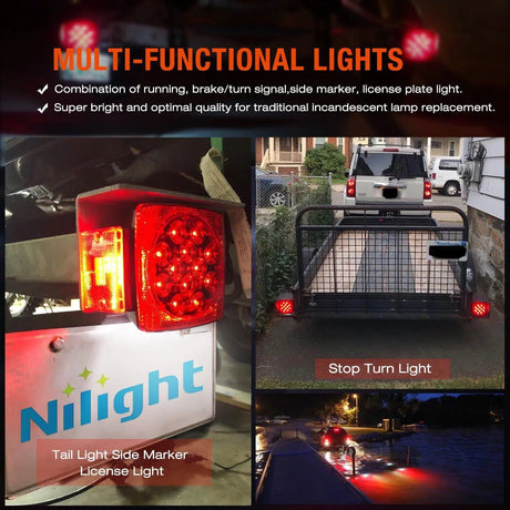 Trailer Light Submersible Square LED Trailer Light (Pair)